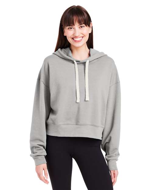 Glyder PDP1725 Women's Vintage Oversized Cropped Hooded Sweatshirt