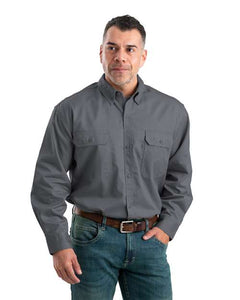 Berne Apparel SH21 Men's Utility Lightweight Canvas Woven Dress Shirt - 