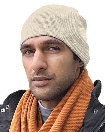 Bayside 3835 USA-Made 8" Cotton Thermal Beanie