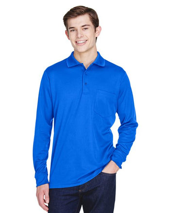 CORE365 88192P Men's Pinnacle Performance Long Sleeve Piqué Polo with Pocket