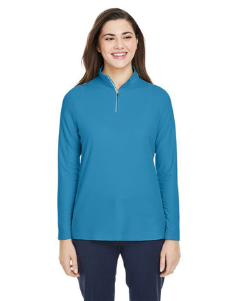 CORE365 CE405W Women's Fusion ChromaSoft™ Pique Quarter-Zip Pullover