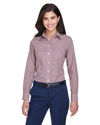 Devon & Jones D640W Women's Crown Collection® Gingham Check Woven Dress Shirt