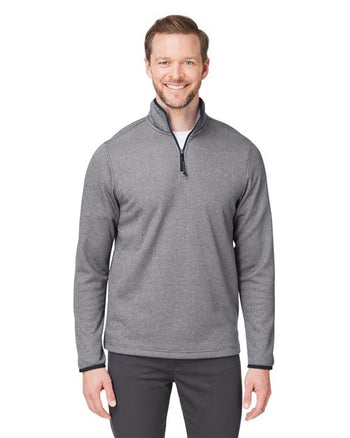 CORE365 CE73 Men's Venture Heathered Stripe Quarter-Zip Pullover