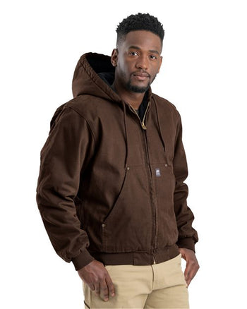 Berne Apparel HJ375 Men's Heartland Washed Cotton Duck Hooded Jacket
