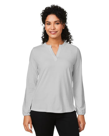 Devon & Jones DP122W Women's Raleigh Half-Placket Knit Top