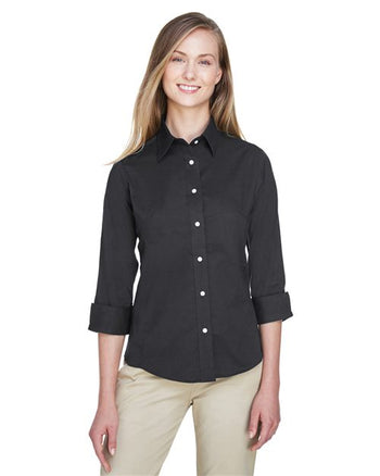 Devon & Jones DP625W Women's Perfect Fit™ Three-Quarter Sleeve Stretch Poplin Dress Shirt
