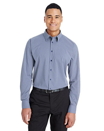 Devon & Jones DG535 Men's CrownLux Performance® Tonal Mini Check Woven Dress Shirt