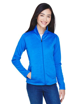 Devon & Jones DG796W Women's Newbury Colorblock Mélange Fleece Full-Zip Jacket