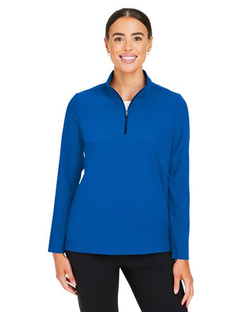 Devon & Jones DG410W Women's CrownLux Performance® Windsor Welded Quarter-Zip Pullover