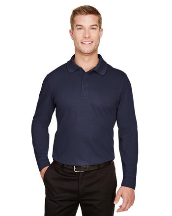 Devon & Jones DG20LT Men's Tall CrownLux Performance® Plaited Long Sleeve Polo