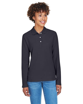 Devon & Jones D110W Women's Pima Piqué Long Sleeve Polo