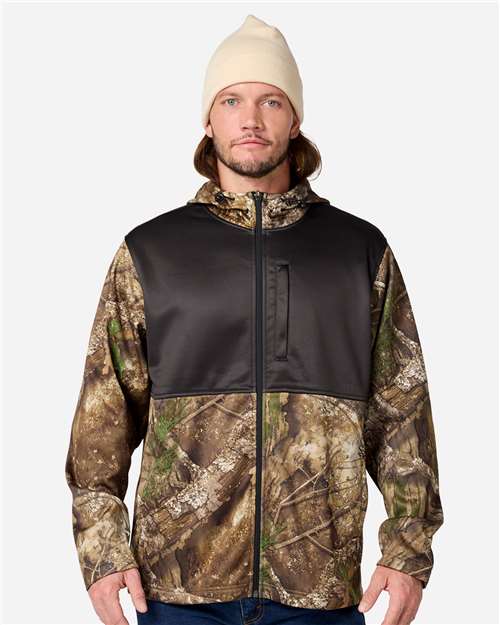 RealTree RT5204 Unisex Realtree® Performance Colorblocked Full-Zip Hooded Sweatshirt