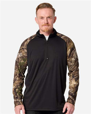 RealTree RT5703 Unisex Realtree® Performance Colorblocked Quarter-Zip Pullover - 