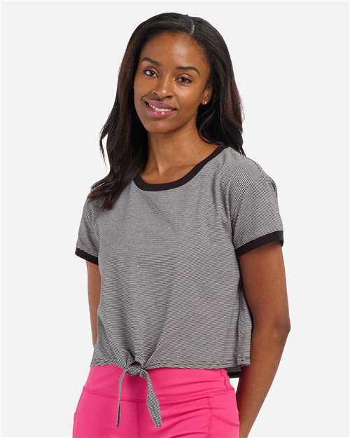 Boxercraft BW2107 Women's Striped Tie Front T-Shirt