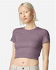 American Apparel BR210 Women's Baby Rib Cropped Tee