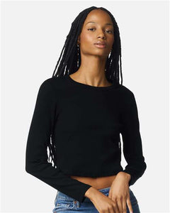 American Apparel BR2107 Women's Baby Rib Long Sleeve Cropped Tee - 