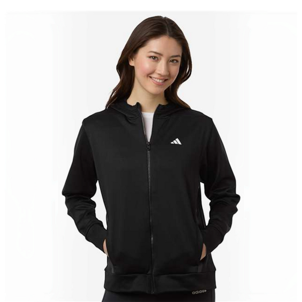 Adidas AT209 Women's Game & Go Fleece Full-Zip Hooded Sweatshirt