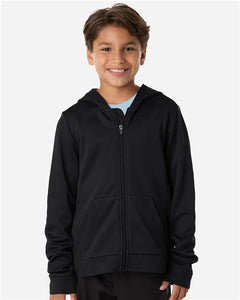 Team 365 TT402Y Youth Squad Tech Fleece Hooded Full-Zip - 