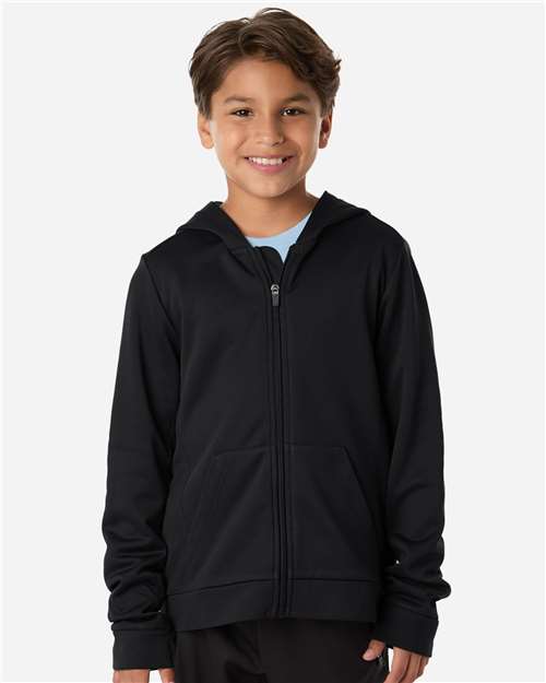 Team 365 TT402Y Youth Squad Tech Fleece Hooded Full-Zip