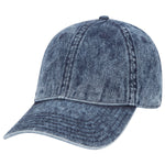 Otto Cap 18-1249 6 Panel Low Profile Dad Hat Snow Washed Denim