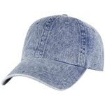 Otto Cap 18-1249 6 Panel Low Profile Dad Hat Snow Washed Denim