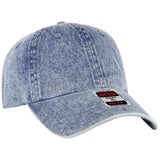 Otto Cap 18-1249 6 Panel Low Profile Dad Hat Snow Washed Denim