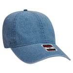 Otto 18-204 6 Panel Low Profile Dad Hat, Garment Washed Pigment Dyed Denim