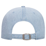 Otto 18-204 6 Panel Low Profile Dad Hat, Garment Washed Pigment Dyed Denim