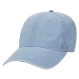 Otto 18-204 6 Panel Low Profile Dad Hat, Garment Washed Pigment Dyed Denim