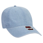 Otto 18-204 6 Panel Low Profile Dad Hat, Garment Washed Pigment Dyed Denim