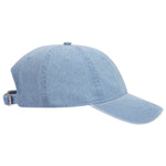 Otto 18-204 6 Panel Low Profile Dad Hat, Garment Washed Pigment Dyed Denim