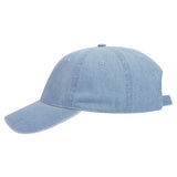 Otto 18-204 6 Panel Low Profile Dad Hat, Garment Washed Pigment Dyed Denim