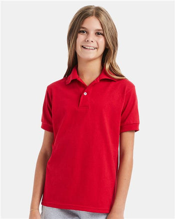 Hanes 054Y Youth EcoSmart® Jersey Polo