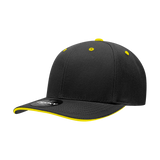 Wholesale Bulk Blank Sandwich Bill Baseball Hats - Decky 2003 - Black/Gold