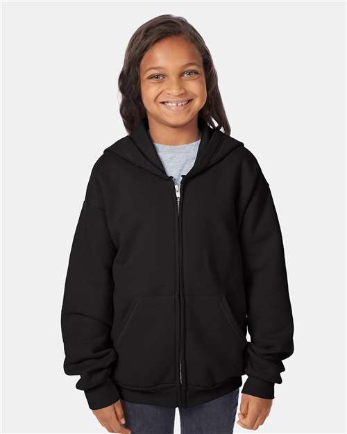Hanes P480 Youth EcoSmart® Full-Zip Hooded Sweatshirt