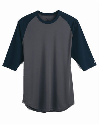 Badger 4133 Men's B-Core Three-Quarter Sleeve Baseball T-Shirt