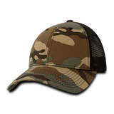 Decky 218 - 6 Panel Low Profile Structured Camo Trucker Hat - CASE Pricing