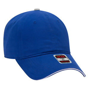 Otto 22-688 6 Panel Low Pro Baseball Cap Brushed Cotton Sandwich Visor Hat - 