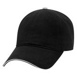 Otto 22-688 6 Panel Low Pro Baseball Cap Brushed Cotton Sandwich Visor Hat