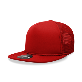 Decky 223 Blank Solid Color, Flat Bill Foam Trucker Hat