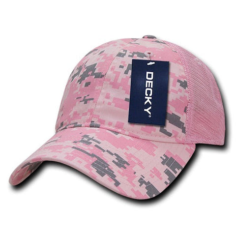 Decky 225 - 6 Panel Low Profile Relaxed Camo Trucker Hat - CASE Pricing