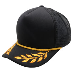 Pitbull Cambridge PB306 5 Panel Sponge Trucker Hat Bay Gold Leaf Foam Cap - 