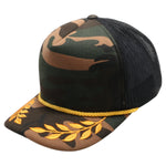 Pitbull Cambridge PB306 5 Panel Sponge Trucker Hat Bay Gold Leaf Foam Cap