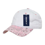 Decky 256 - 6 Panel Low Profile Relaxed Bandanna Bill Dad Hat, Paisley Cap - CASE Pricing