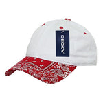 Decky 256 - 6 Panel Low Profile Relaxed Bandanna Bill Dad Hat, Paisley Cap - CASE Pricing - Picture 10 of 11