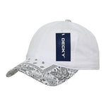 Decky 256 - 6 Panel Low Profile Relaxed Bandanna Bill Dad Hat, Paisley Cap - CASE Pricing - Picture 11 of 11