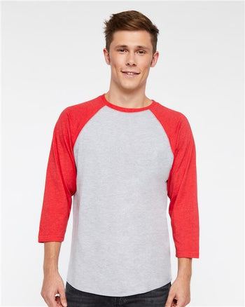 LAT 6930 Men's Baseball Fine Jersey Three-Quarter Sleeve Tee