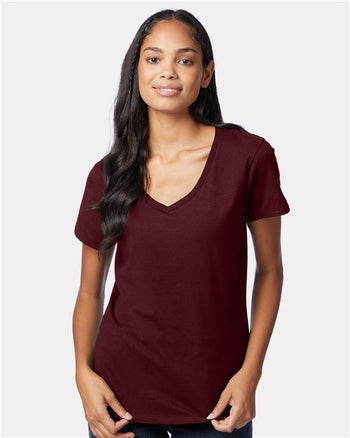 Hanes S04V Women's Perfect-T V-Neck T-Shirt