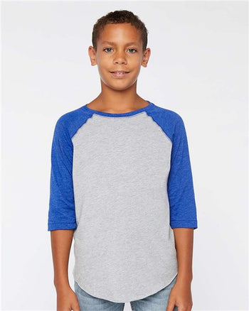 LAT 6130 Youth Baseball Fine Jersey Three-Quarter Sleeve Tee