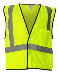 Kishigo 1193-1194 Unisex Economy Single Pocket Hook-and-Loop Mesh Vest - 